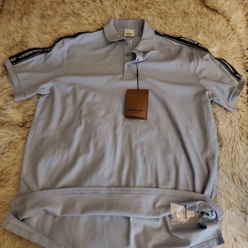 Burberry Logo Tape Cotton Piqué Polo Shirt